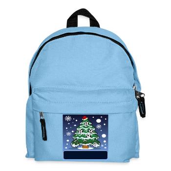 Weihnachten Fußballspieler Namensschild - Kinder Rucksack - Hellblau - Vorne