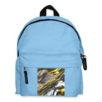 Marble Black Gold Texture - Kids' Backpack - light blue - Front