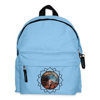 Wonderful elephant on the moonlit night. - Kids' Backpack - light blue - Front
