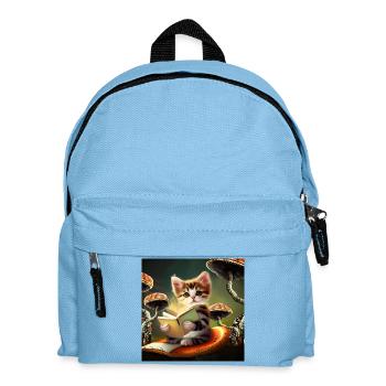 A cute kitten reading adventures - Kids' Backpack - light blue - Front