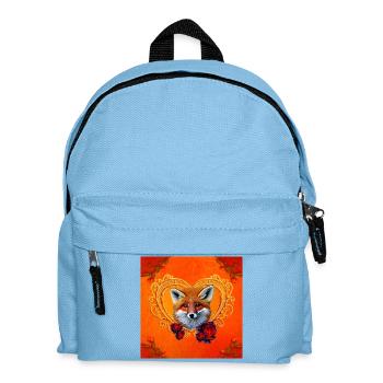 Merveilleuse tête de renard avec cœur - Sac à dos Enfant - bleu clair - Devant