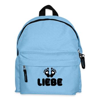 Eltern Babyfüße Spruch Babybauch Schwanger Herz - Kinder Rucksack - Hellblau - Vorne