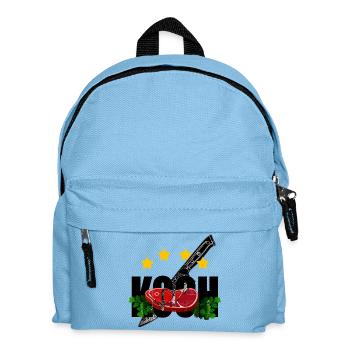 4 Sterne Koch Kochmesser Fleisch Petersilie - Kinder Rucksack - Hellblau - Vorne