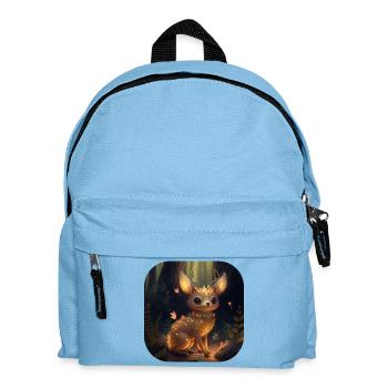 Fauve doré doux et magique dans la forêt - Sac à dos Enfant - bleu clair - Devant