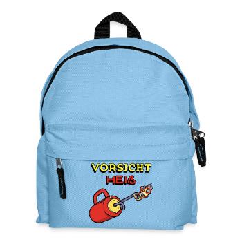 Feuerlöscher Brennen Feuer Feuerwehr Statement - Kinder Rucksack - Hellblau - Vorne