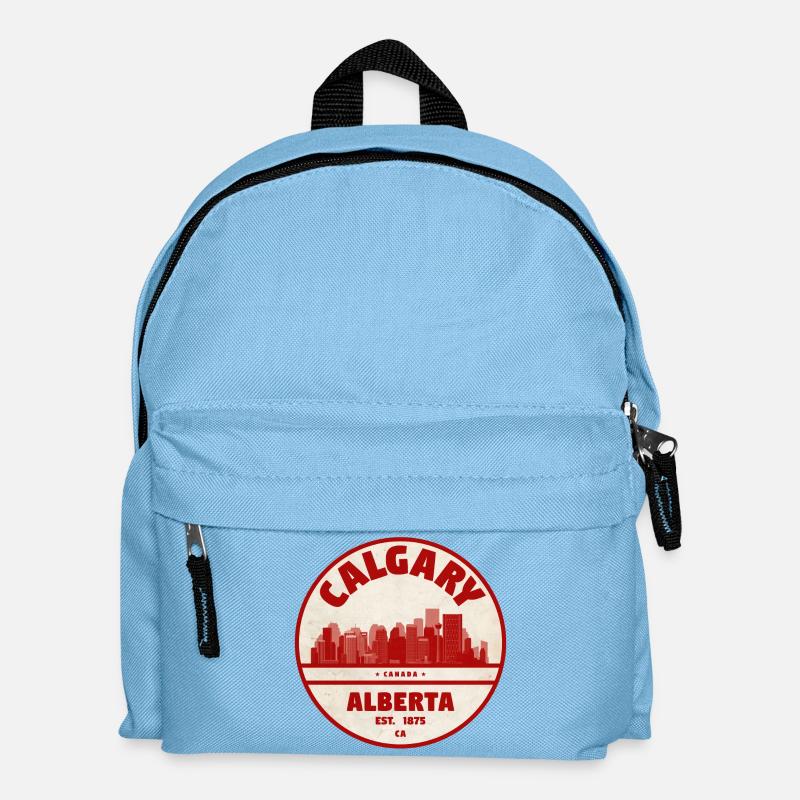 Calgary Skyline Vintage Badge Alberta - Kids' Backpack - light blue
