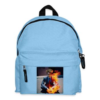 Der Brennende Mann 01 - Kinder Rucksack - Hellblau - Vorne