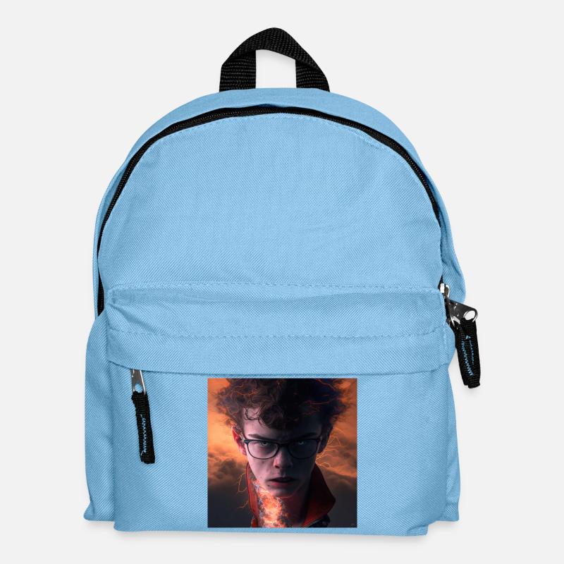 Portrait elektrik - Éclairs et Feu Intérieur - Sac à dos Enfant - bleu clair