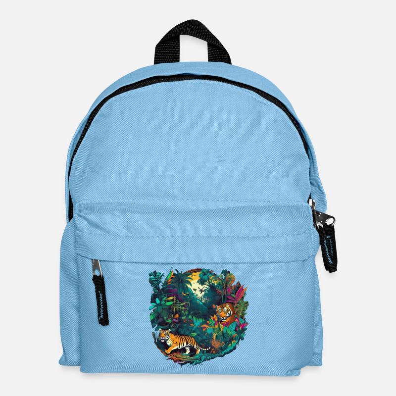 Dschungel - Kinder Rucksack - Hellblau