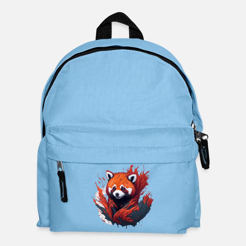 Panda roux dans un tourbillon de couleurs - Sac à dos Enfant - bleu clair