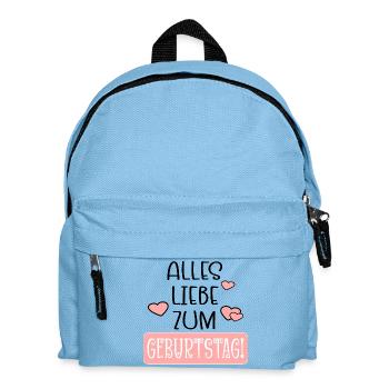 Alles Liebe zum Geburtstag - Geburtstagssprüche - Kinder Rucksack - Hellblau - Vorne