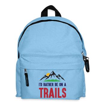 Mountains - I'd Rather Be on a Trail - Kids' Backpack - light blue - Front