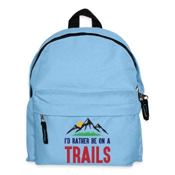 Mountains - I'd Rather Be on a Trail - Kids' Backpack - light blue - Front