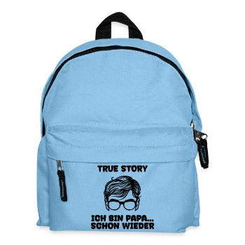 Eltern Schwanger Statement Papa Familienglück - Kinder Rucksack - Hellblau - Vorne