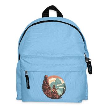 Serene Mountain Guitar Scene - Kids' Backpack - light blue - Front