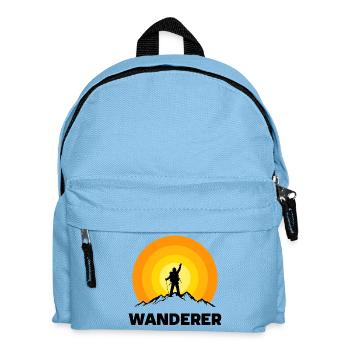 Wanderer Wandern Wanderung Bergwandern Spruch - Kinder Rucksack - Hellblau - Vorne