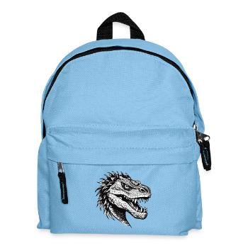 Dragon Head Illustration Black White - Kids' Backpack - light blue - Front