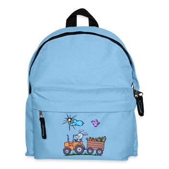 Traktor Landwirt Feld Fahrzeug Landmaschinen - Kinder Rucksack - Hellblau - Vorne