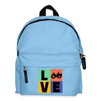 Traktor Spruch Landwirtschaft Schlepper Biobauer - Kinder Rucksack - Hellblau - Vorne