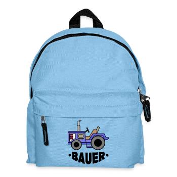 Landmaschinen Spruch Bauer Traktor Nutzfahrzeug - Kinder Rucksack - Hellblau - Vorne