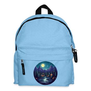 Surreal forest scenery at night - Kids' Backpack - light blue - Front