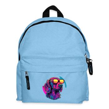 Chien néon avec lunettes de soleil - Sac à dos Enfant - bleu clair - Devant
