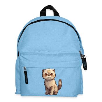 Chaton Scottish Fold de mauvaise humeur - Sac à dos Enfant - bleu clair - Devant