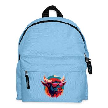 Waldbrand-Bison - Kinder Rucksack - Hellblau - Vorne