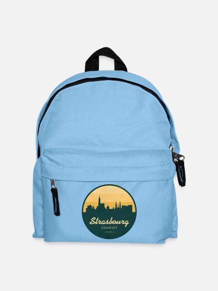 Strasbourg Skyline – Sonnenuntergang Design - Kinder Rucksack - Hellblau