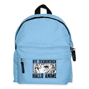 Zeichentrick Manga Comic Anime Trickfilm Japan - Kinder Rucksack - Hellblau - Vorne