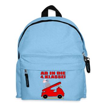 Grundschule 4. Schulklasse - Feuerwehr - Kinder Rucksack - Hellblau - Vorne