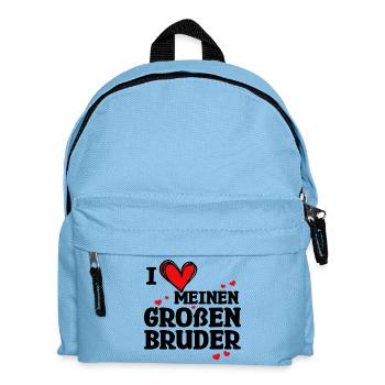 Big Brother Statement Sibling Love Heart - Kids' Backpack - light blue - Front