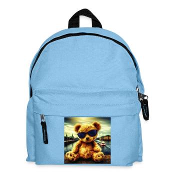 Teddy in Hamburg - Kinder Rucksack - Hellblau - Vorne