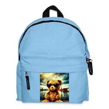 Teddy goes Wild - Kinder Rucksack - Hellblau - Vorne