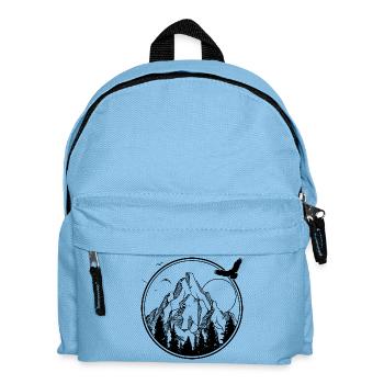 Mitternachtsvogel-Silhouette - Kinder Rucksack - Hellblau - Vorne