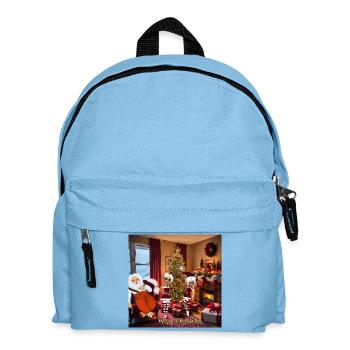 Weihnachtsmann und Elfen nach Feierabend. - Kinder Rucksack - Hellblau - Vorne