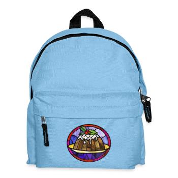 Christmas pudding. Christmas illustration - Kids' Backpack - light blue - Front