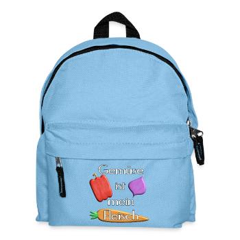 Gemüse - Gemüse ist mein Fleisch - weiß - Kinder Rucksack - Hellblau - Vorne