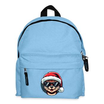 Otter Weihnachten Trendy | Cooles Urlaubs-Sweatshirt - Kinder Rucksack - Hellblau - Vorne