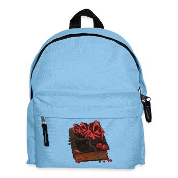 Bücher Design, Blutflecken, Rosenblüten - Kinder Rucksack - Hellblau - Vorne