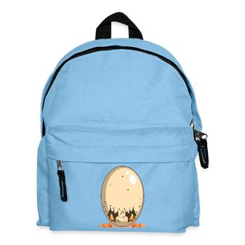 Lustiges Hühnerei - Hühnerstall Cartoon - Kinder Rucksack - Hellblau - Vorne