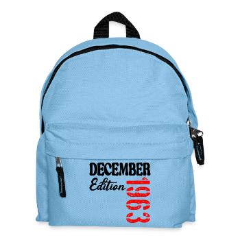 63. Geburtstag – Dezember 63 Jahre Großeltern - Kinder Rucksack - Hellblau - Vorne