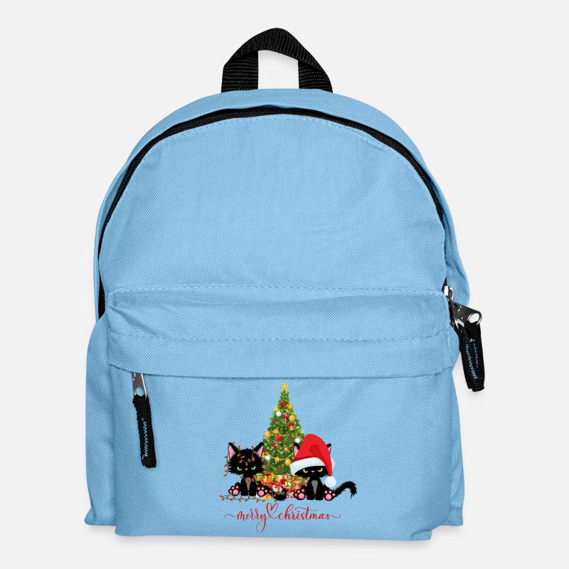 Chats de Noël - Sac à dos Enfant - bleu clair