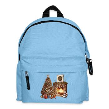 Festliche Weihnachtsdekoration mit Tannenbaum - Kinder Rucksack - Hellblau - Vorne