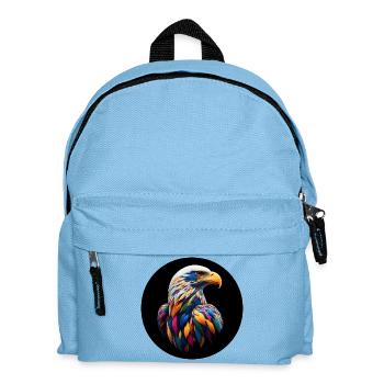Eagle with colorful feathers - Kids' Backpack - light blue - Front