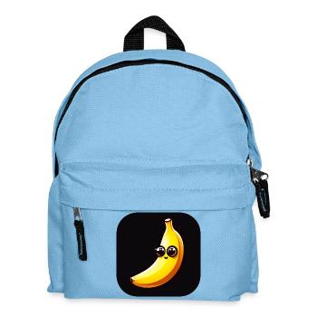 Banana with face and big eyes - Kids' Backpack - light blue - Front