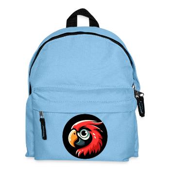 Papagei Kopf im Comic Stil - Kinder Rucksack - Hellblau - Vorne