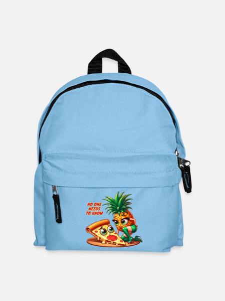 Niemand muss das wissen! Pizza Hawaii Print - Kinder Rucksack - Hellblau