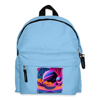 Neon Planet Landscape - Kids' Backpack - light blue - Front