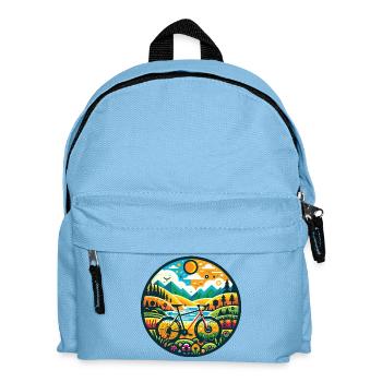 Illustration d’aventure en vélo de gravier - Sac à dos Enfant - bleu clair - Devant